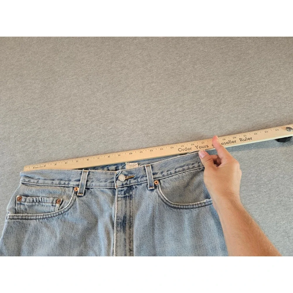 Vintage‎ Levi's 505 Jeans Mens W34 L30 Light Wash 1999 Straight Distressed 90s